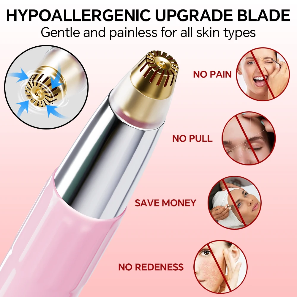 Electric Eyebrow Trimmer, USB Rechargeable Protable Eyebrow Hair Remover, Precision Electric Razor for Eye Brow & Face Epilator