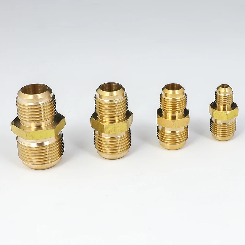 Gleiches Reduzierstück, Bördelrohr, Außendurchmesser 1/4 Zoll, 5/16 Zoll, 3/8 Zoll, 1/2 Zoll, 5/8 Zoll, 3/4 Zoll, 7/8 Zoll, SAE-Standard, Messingrohrverschraubung, Anschluss, Luftkoniditoner – Detail 3