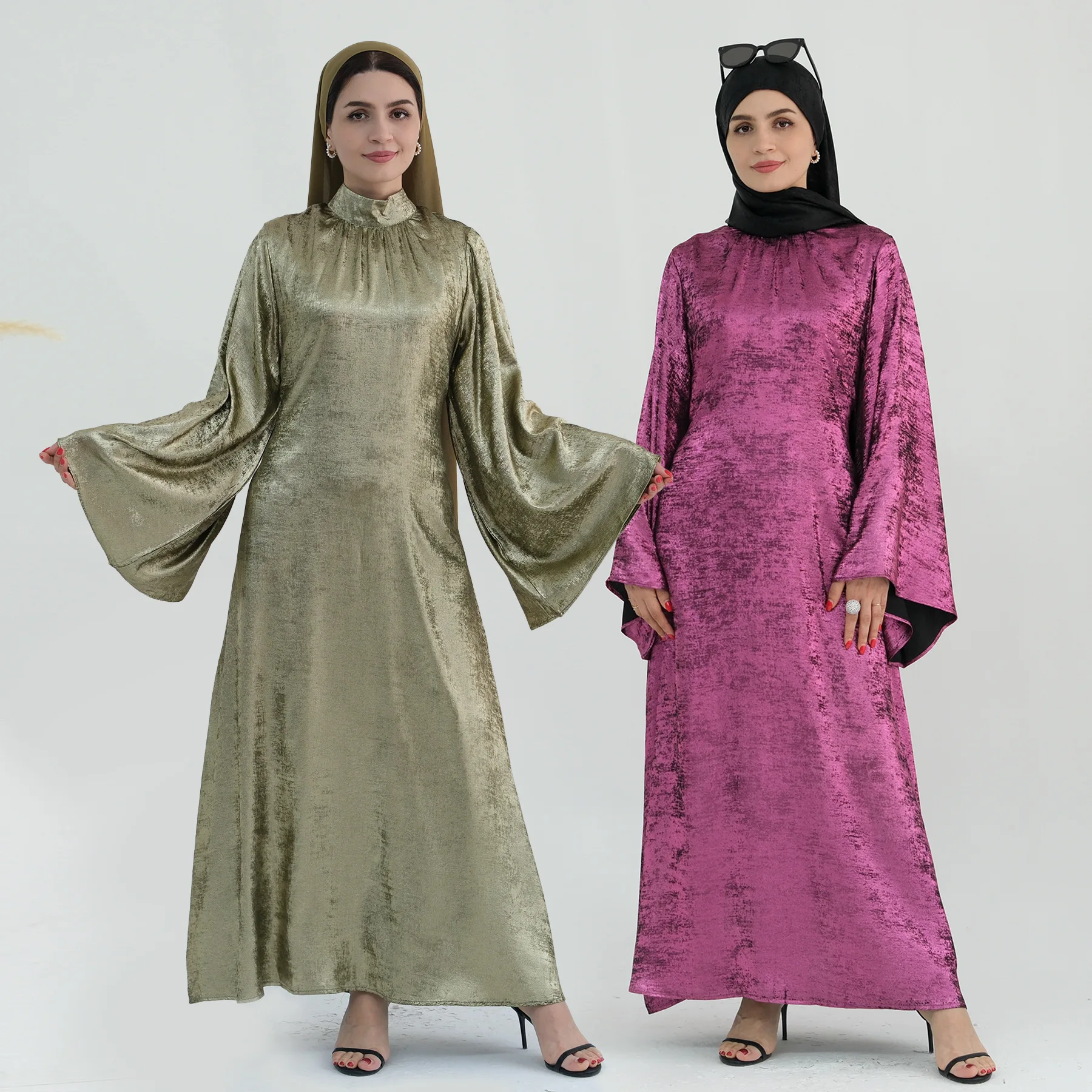

Luxury Dubai Muslim Modest Dress for Women Elegant Arab Plain Abaya Party Jalabiya Clothing Islam Fashion Turkey High Waist Gown