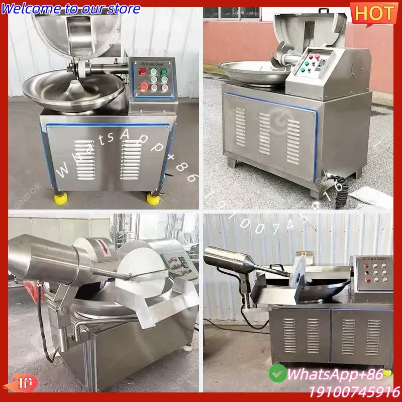 2026Hot Variable Frequency 20 L Liter Litre Meat Dual Bowl Cutter 300 Kg Chopper Machine