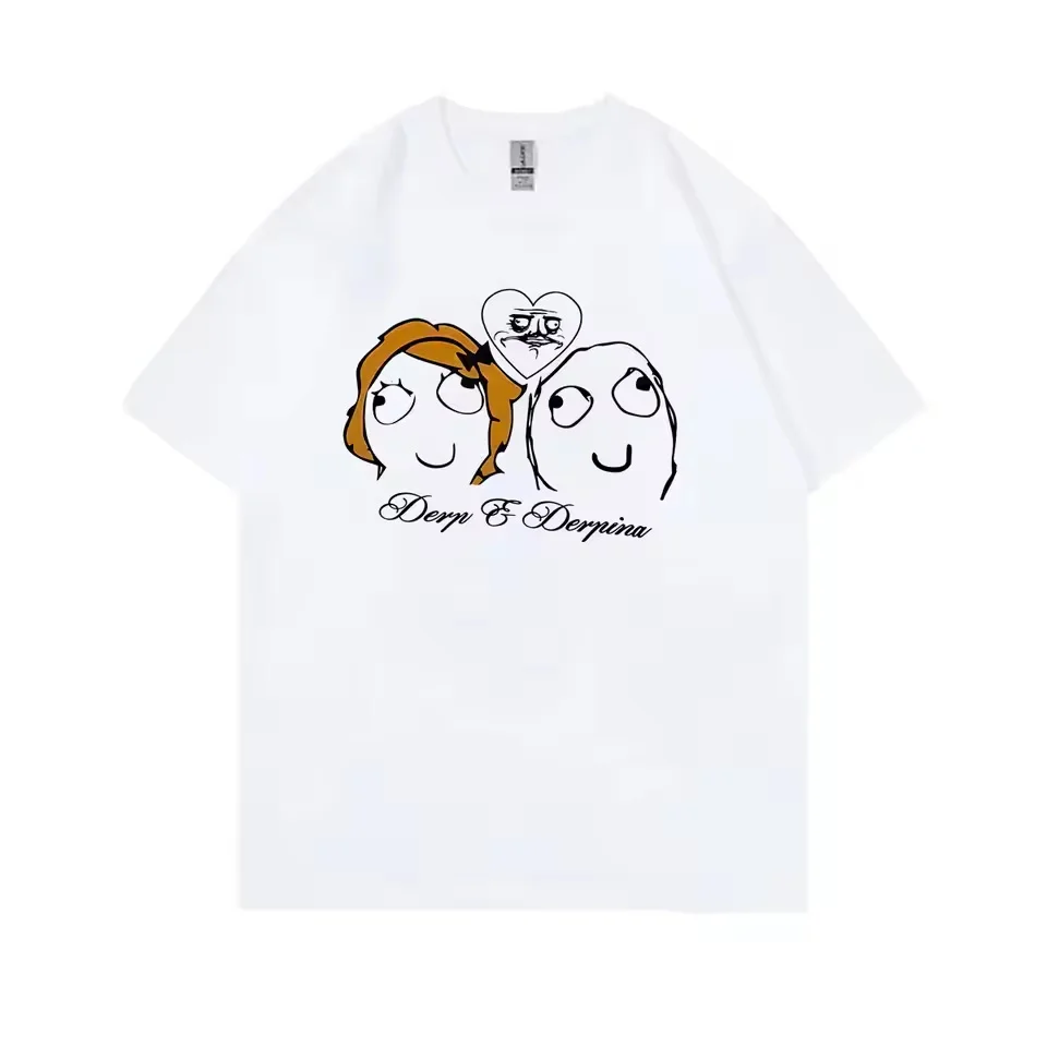 Derp and Derphina Classics Shirt Couple Shirt Funny Casual Style Loungewear Comfortable Unique Print Tees Nostalgia Unisex Tops