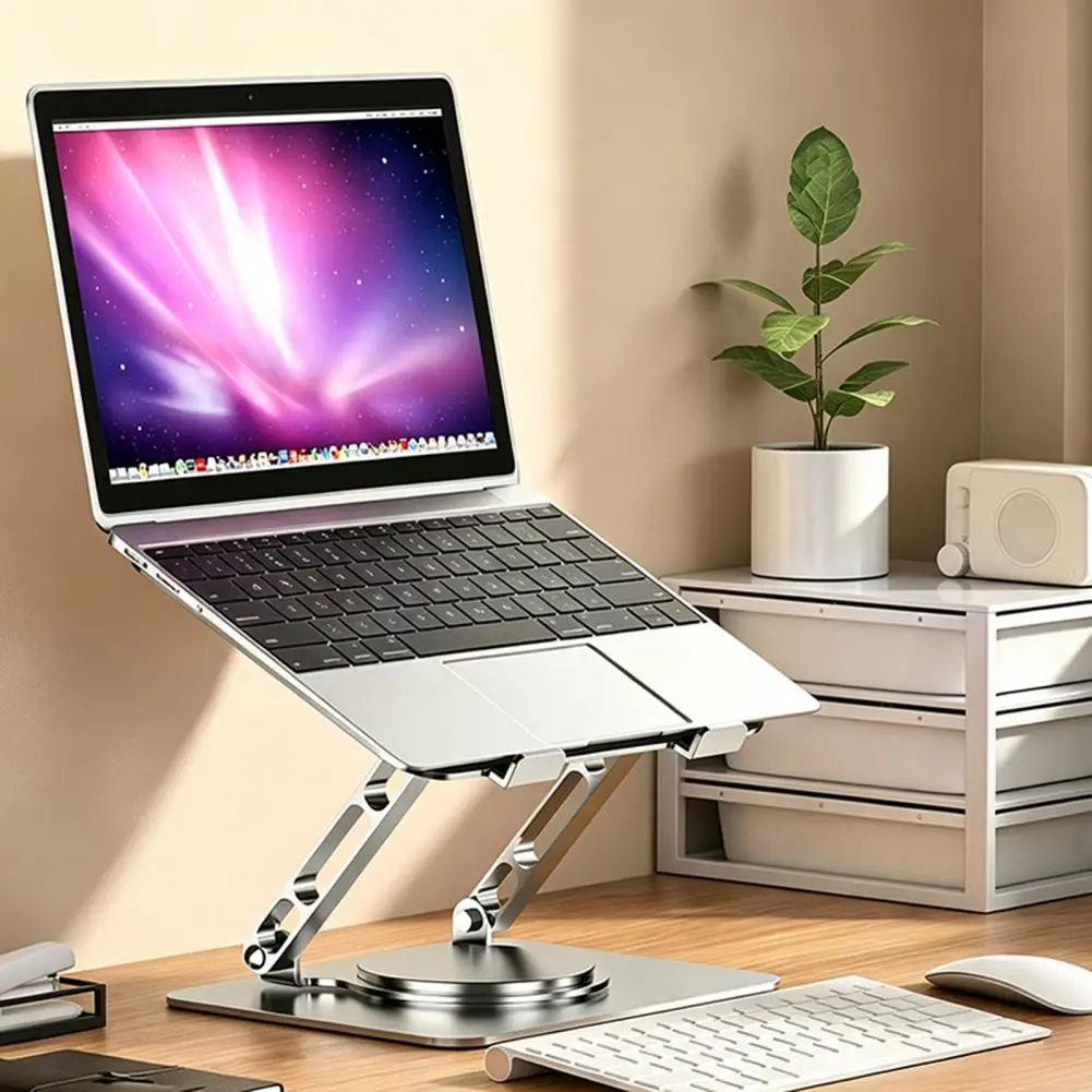Adjustable Laptop Stand 360 Rotating Computer Holder Foldable Laptop Stand for Desk Portable Height Adjustable Computer Riser