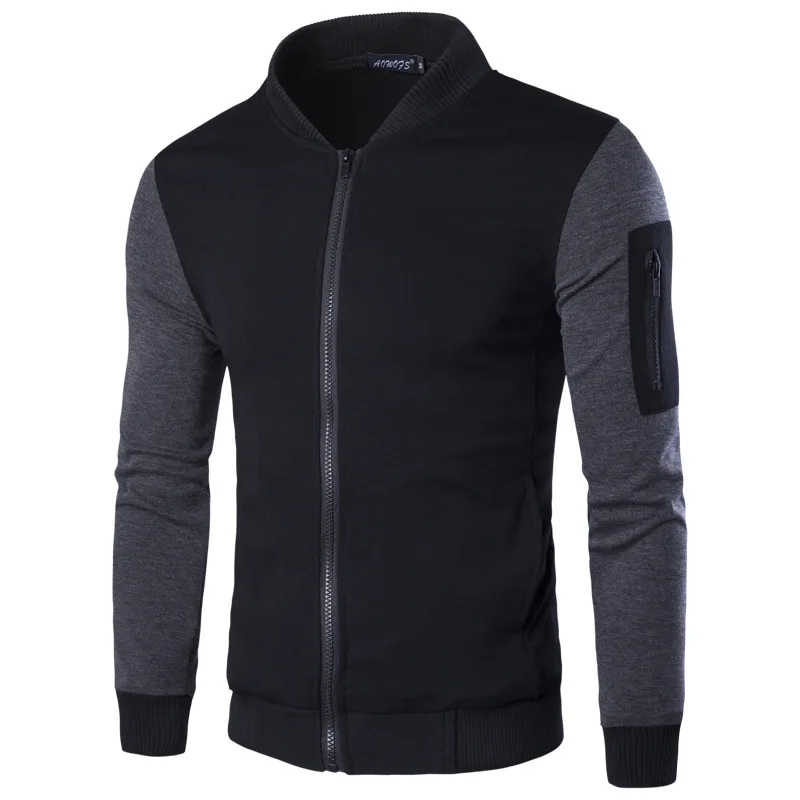 Spring New Men's Baseball Collar Jacket Color Matching Roman Cardigan