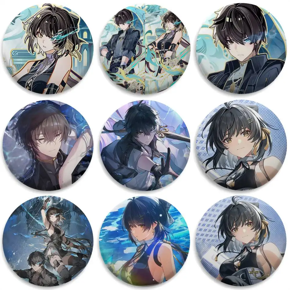 

Rover Wuthering Waves Cool Badges Round Exquisite Badge Brooches Creative Pins For Clothes Hat Backpack Gift Accessories