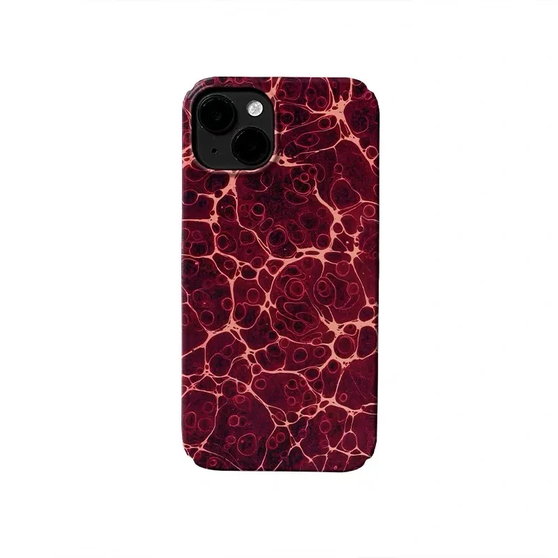 

Ins Korean Red Blood Red Flow Case for IPHONE 17 16 ProMax 15 14 Plus 13 12 MINI 11 PRO 16Plus XR XS MAX SE Acrylic Phone Cover