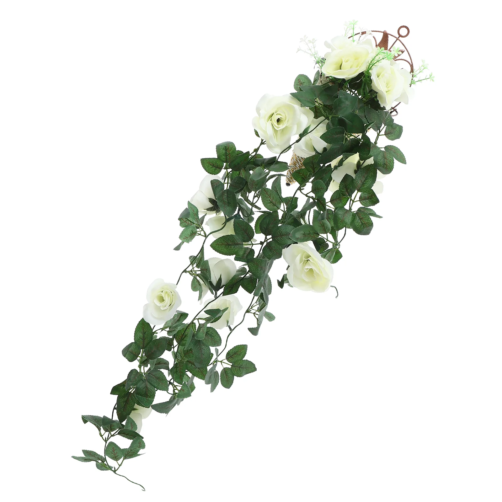 

Artificial Rose Rattan Decor Fake Flower Vines Wreath Garden Flowers Silk Cloth Hanging Balcony Basket