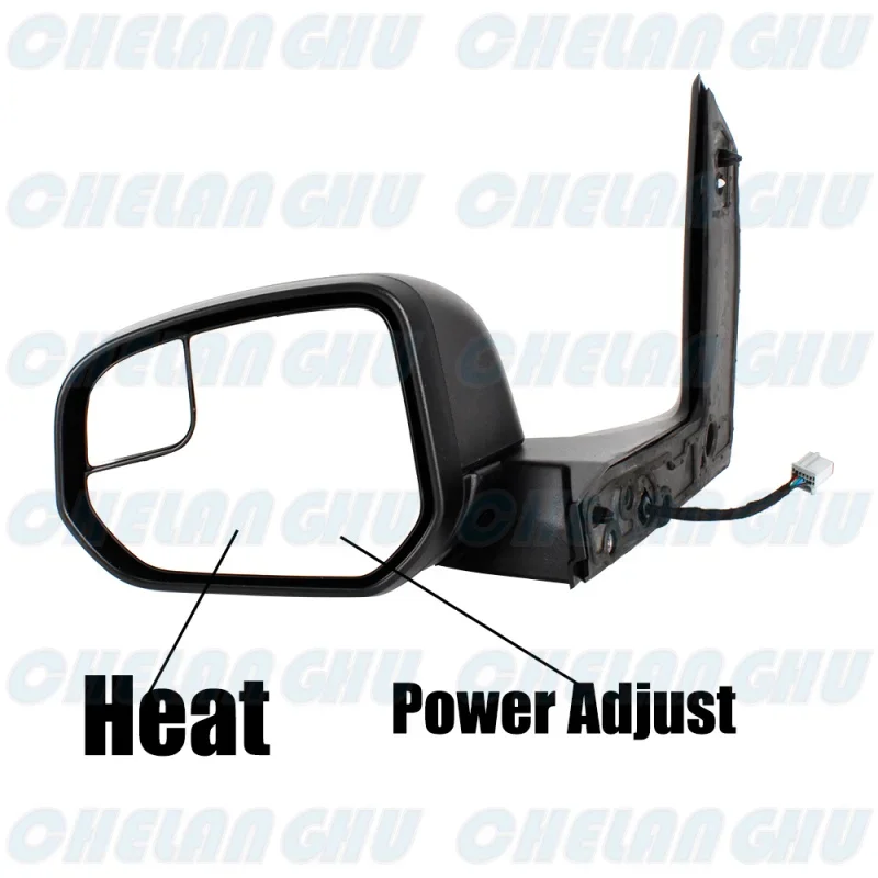 For Ford Transit Connect 2014 2015 2016 2017 2018 2019 2020 2021 2022 US Version Left Side 5pins Satin black Power adjust Mirror