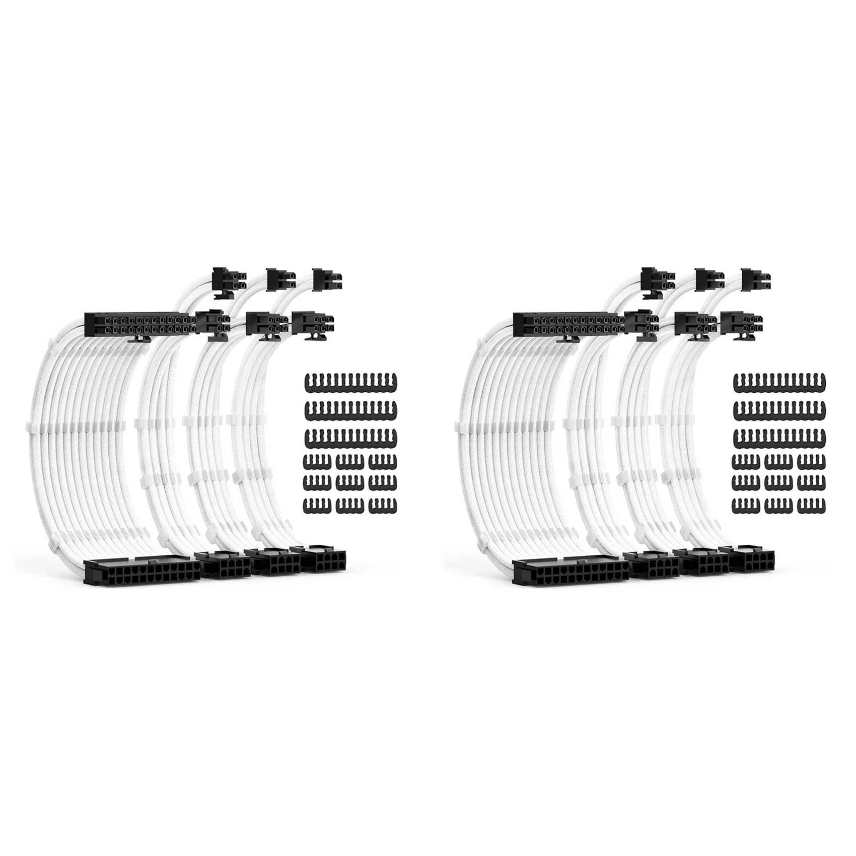 

ABT-2X PSU Cable Extensions Kit 30CM With Cable Combs Extension Power Supply Cable 24Pin 8Pin(4+4) 8Pin(6P+2P) For ATX Power