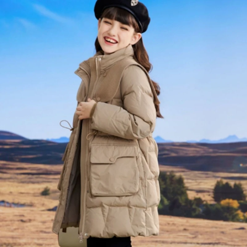 Girls Down Coat Jacket Cotton Windbreak 2023 Beautifu Warm Plus Thicken Winter Skiwear Ten Degrees Below Zero Children's Clothin