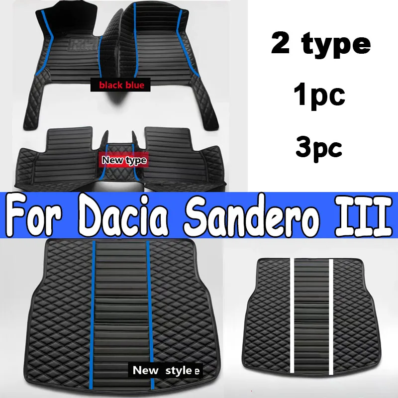 

Car Floor Mats For Dacia Sandero III DJF 2020 2021 2022 Dustproof Car Mats Floor Tapetes Para Carro Car Accessories Interior Set