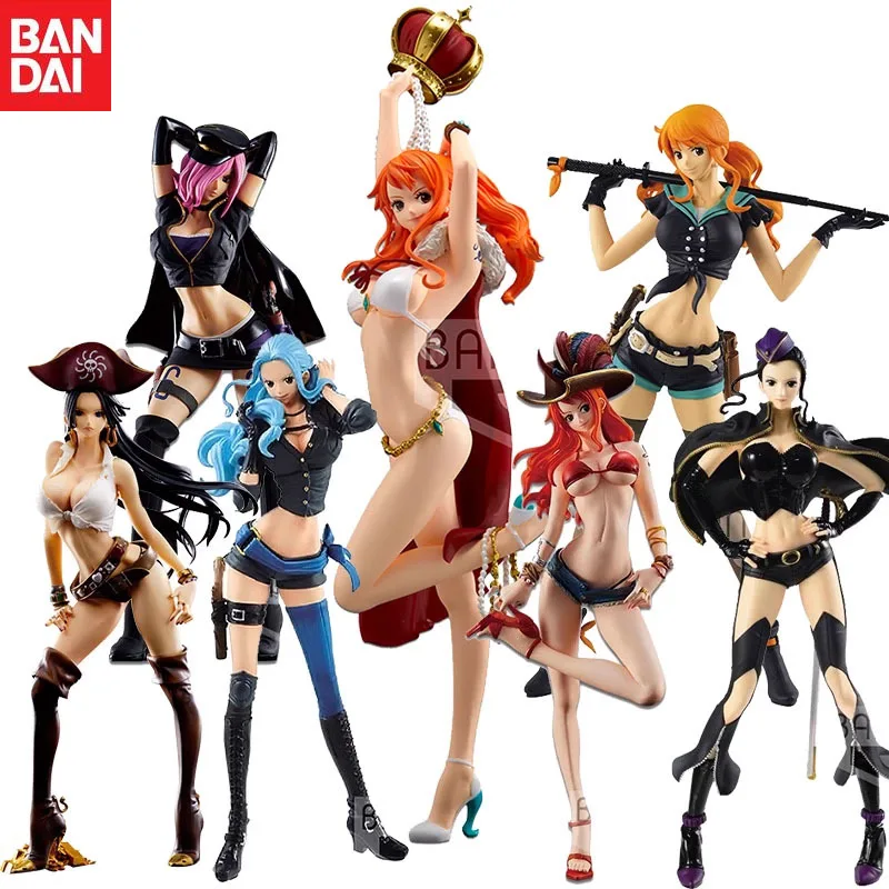 

Bandai Original Anime ONE PIECE FDS NAMI Nefertari D Vivi Boa Hancock Nico Robin Perona Vinsmoke Reiju Action Figure Model Gifts