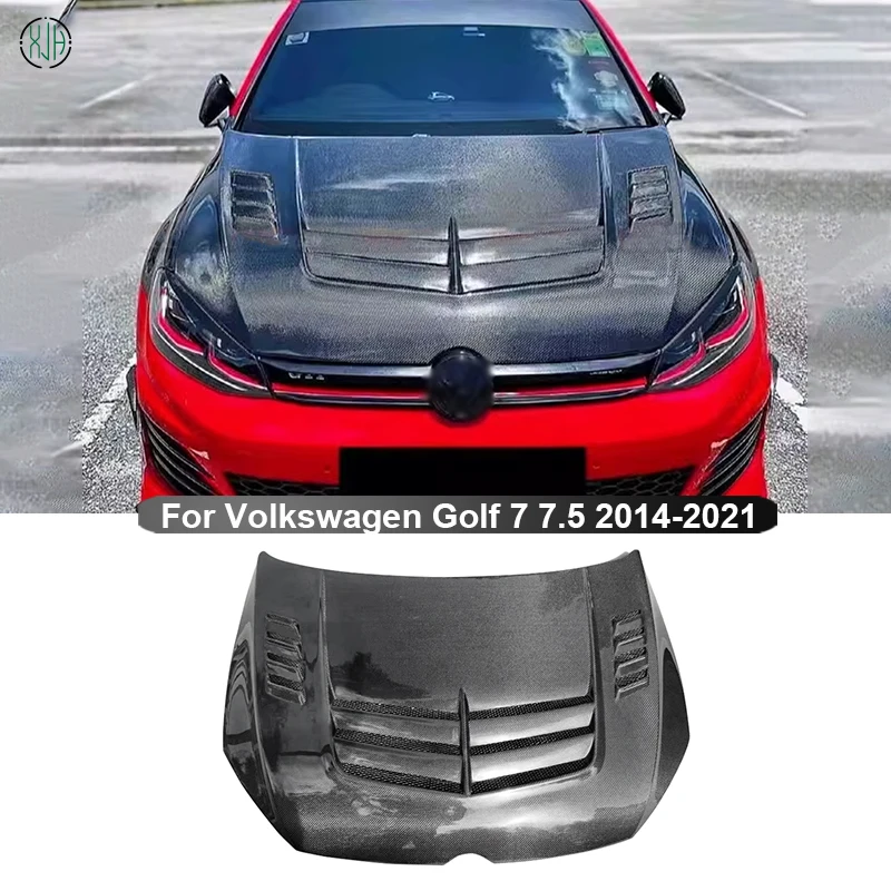 

For Volkswagen Golf 7 7.5 2014-2021 Carbon Fiber Car Front Bumper Engine Cover Hood Bonnet Vent Parts Upgrade Body kit