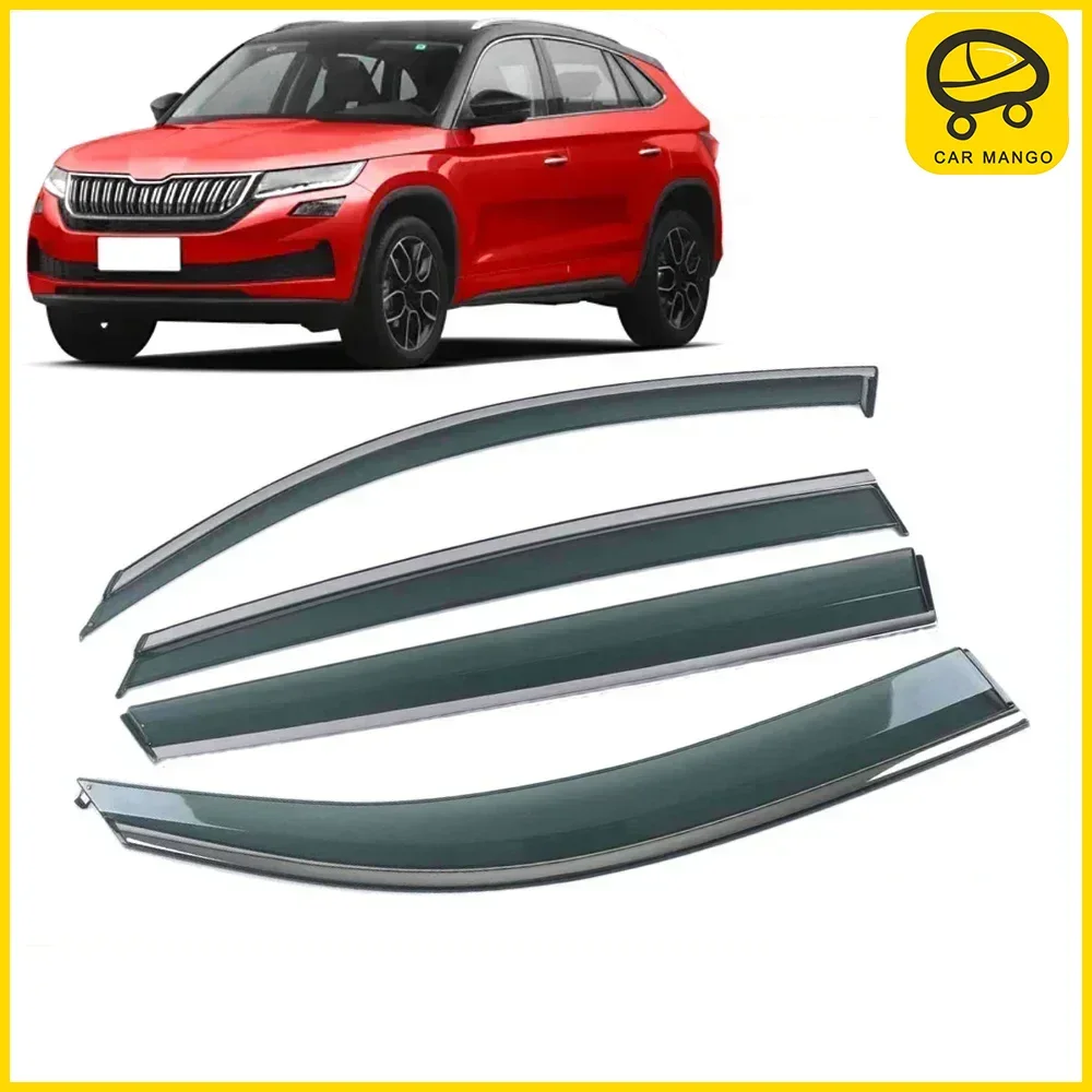 

Хромированные полоски, защита от дождя для Skoda Kodiaq GT 2016-2022, оконный козырек, ветровые дефлекторы, дверной козырек, вентиляционные шторы, вентиляционный козырек