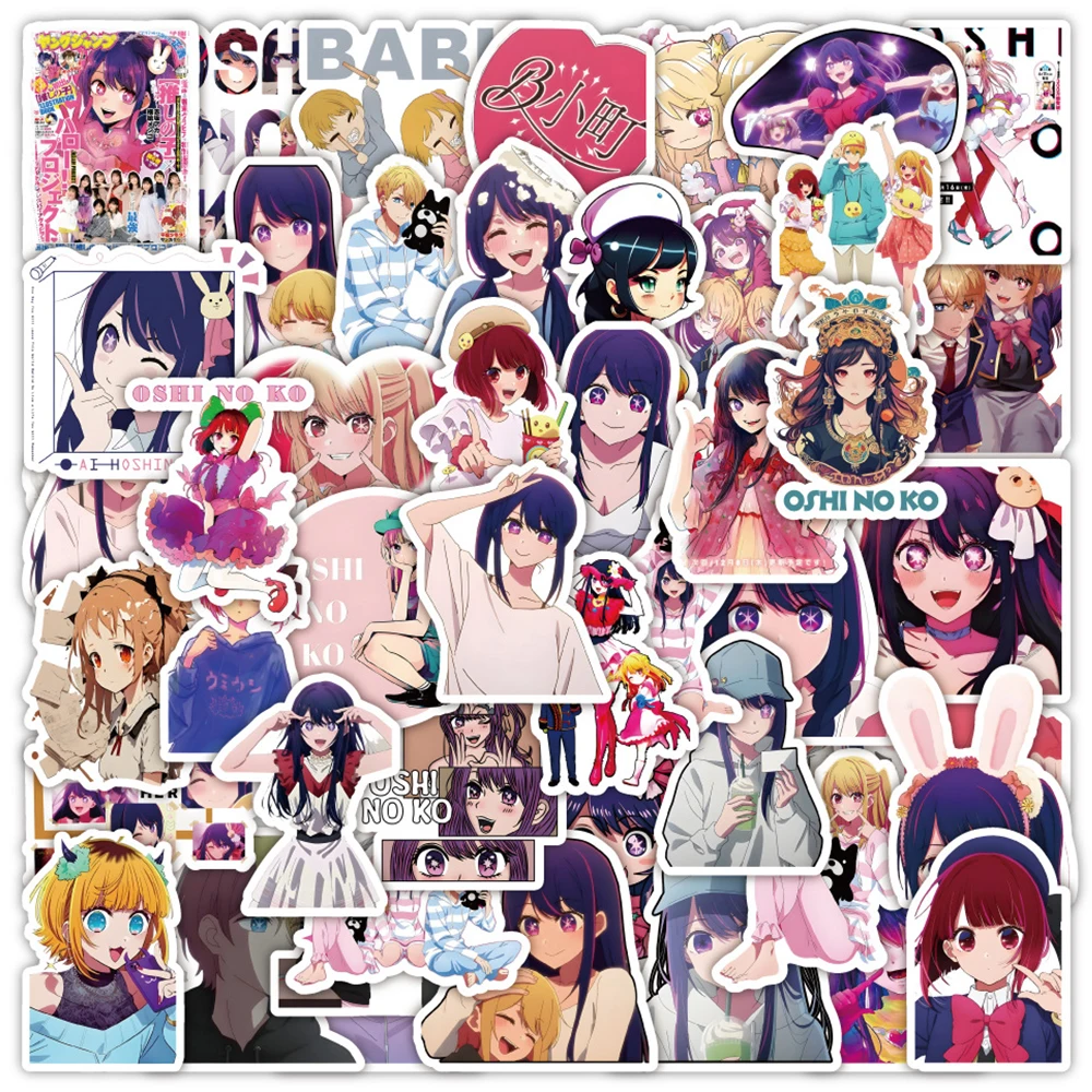 10/30/50pcs Hoshino Ai Oshi No Ko Stickers Hoshino Akuamarin Rubii Anime Sticker Scrapbooking Suitcase Phone Kawaii Girls Decal