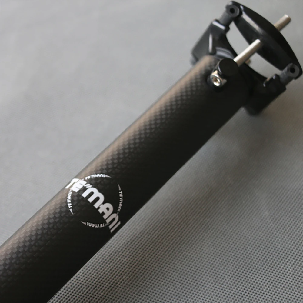 TEMANI-Folding Bicycle Carbon Fiber Seat Post, Optional Matte, Glossy, 5 Sizes, 27.2mm, 31.6mm, 3.9mm, 34.9*400mm