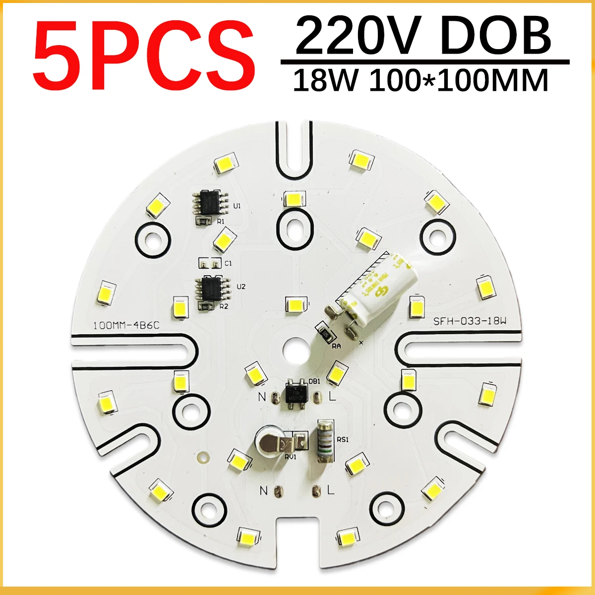 5Pcs High Bright Le…