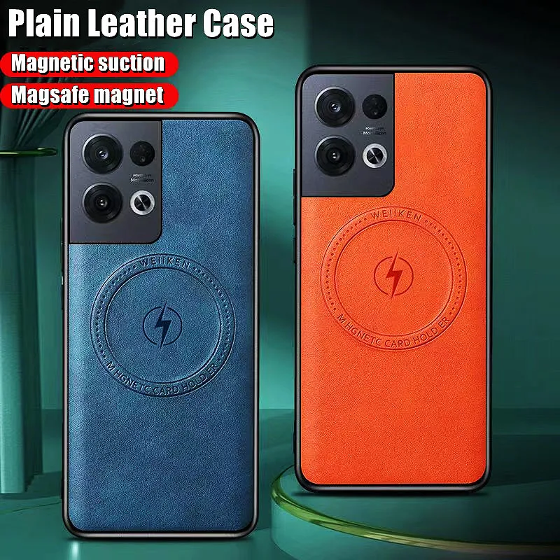 Magnetic Wireless Charging Magsafing Cases For Oppo Reno 4 4SE 7 6 5 Pro Plus 10X ZOOM 7SE 5K Slim Soft Shockproof Leather Cover