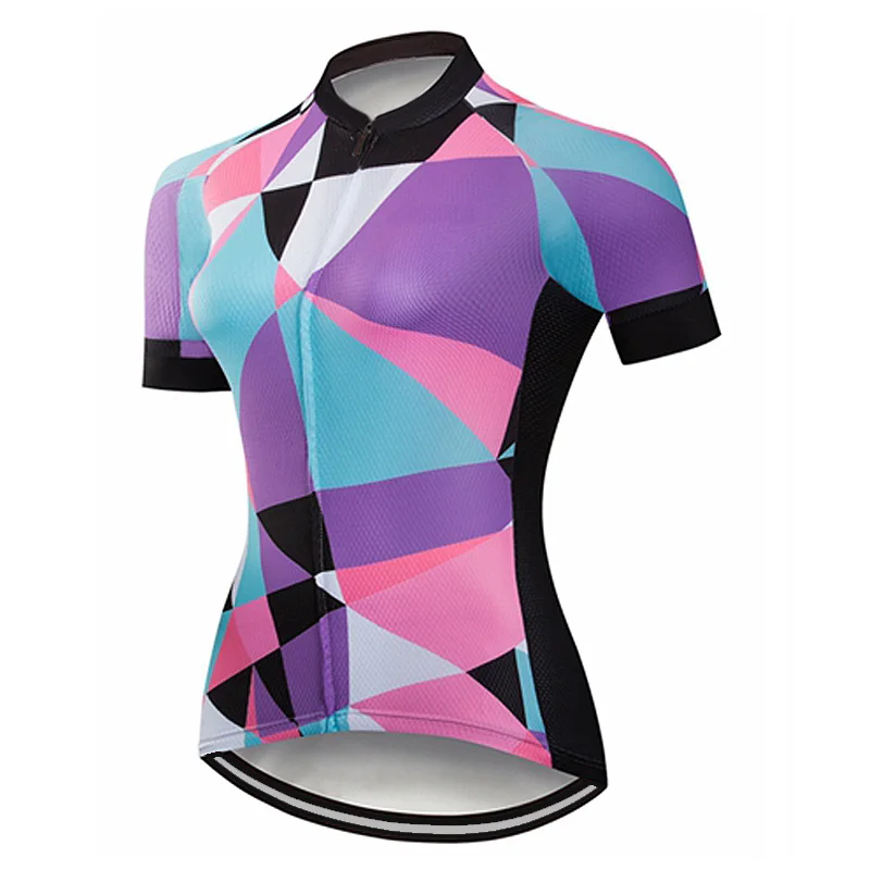 

Women's Short Sleeve Bike Jersey, MTB, Road, Cycling, Bicycle Shirt, Protection Sweater, Dry Clothing, Plaid, Summer Jackets