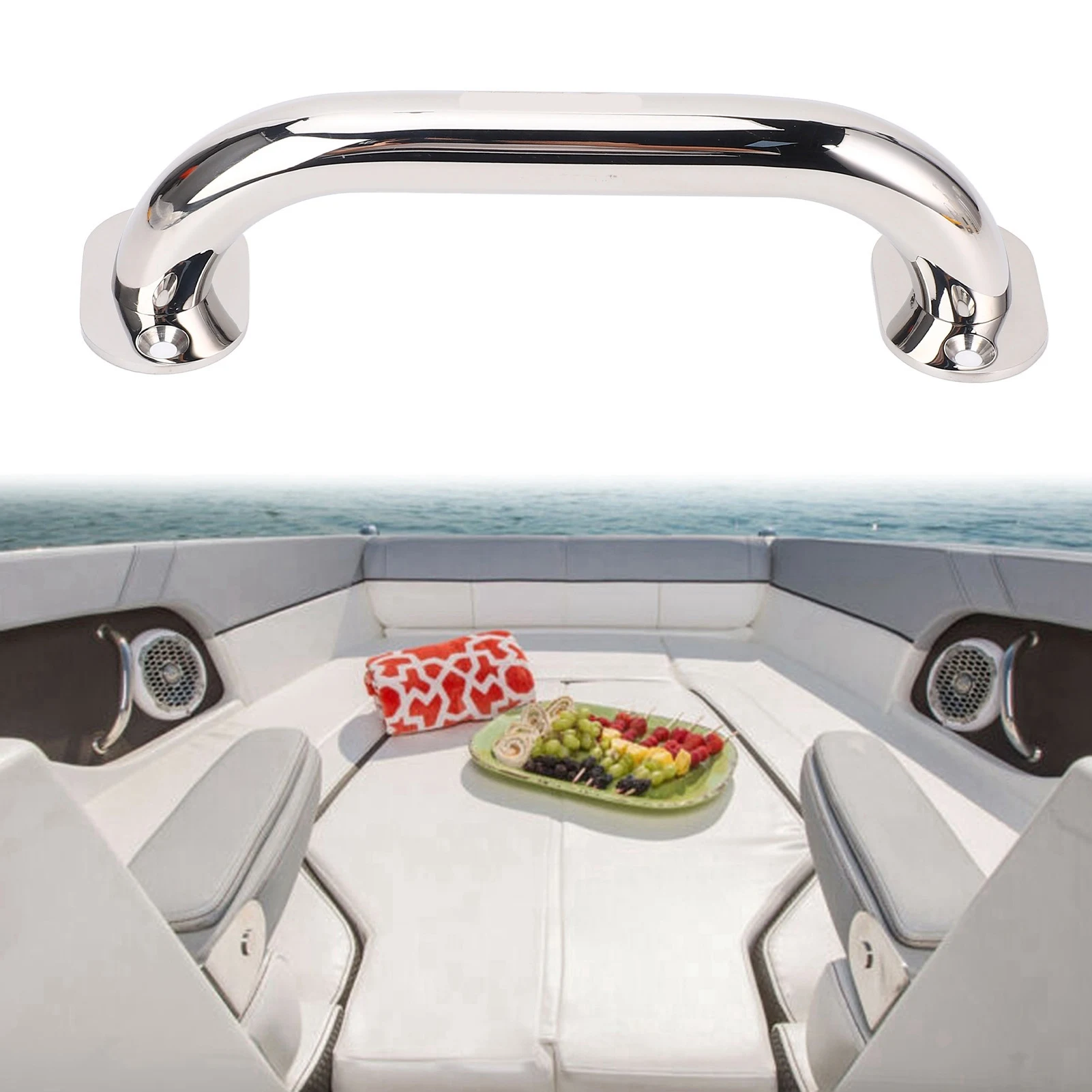 7.9in 316 Stainless Steel Grab Marine Handrail Handle Grip for Boat  Yacht Bathroom Boat Grab Handle