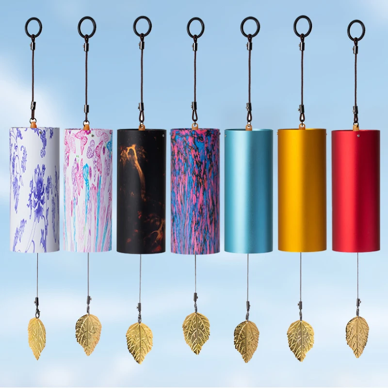 Carillon éolien en aluminium pour l'extérieur, carillon éolien en métal, 8 tiges de Notes, cloche artisanale pour jardin, Patio, maison, décoration Zen japonaise