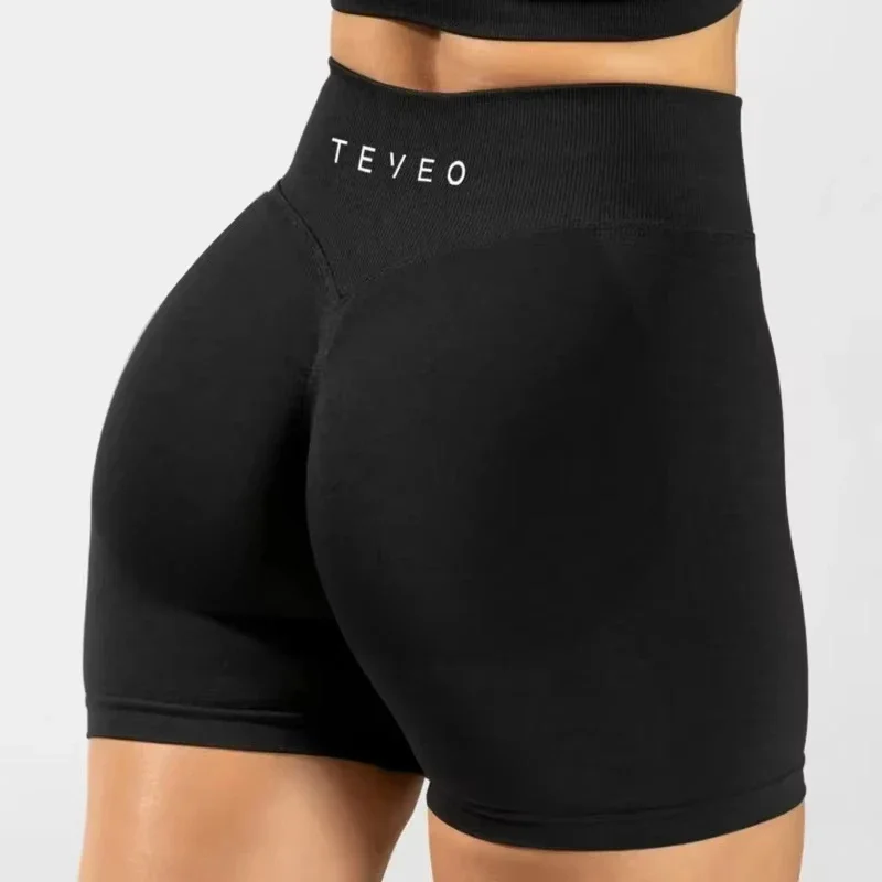 

2025New Seamless Leggings TEVEO Brand New Cycling Yoga Cycling Shorts Women's Sports Shorts Low Ribbed Peach Buttocks