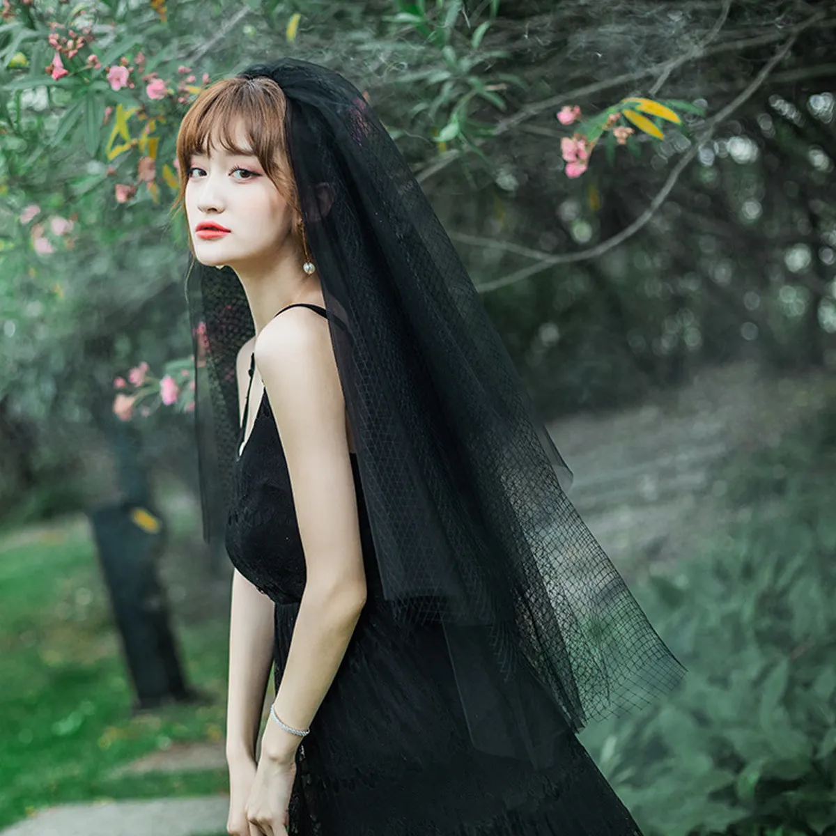 

Black Vintage Mesh Multi-Layer Veil Bridal Halloween Party Cosplay Wedding Headwear Romantic Mesh Accessories Vintage Veil