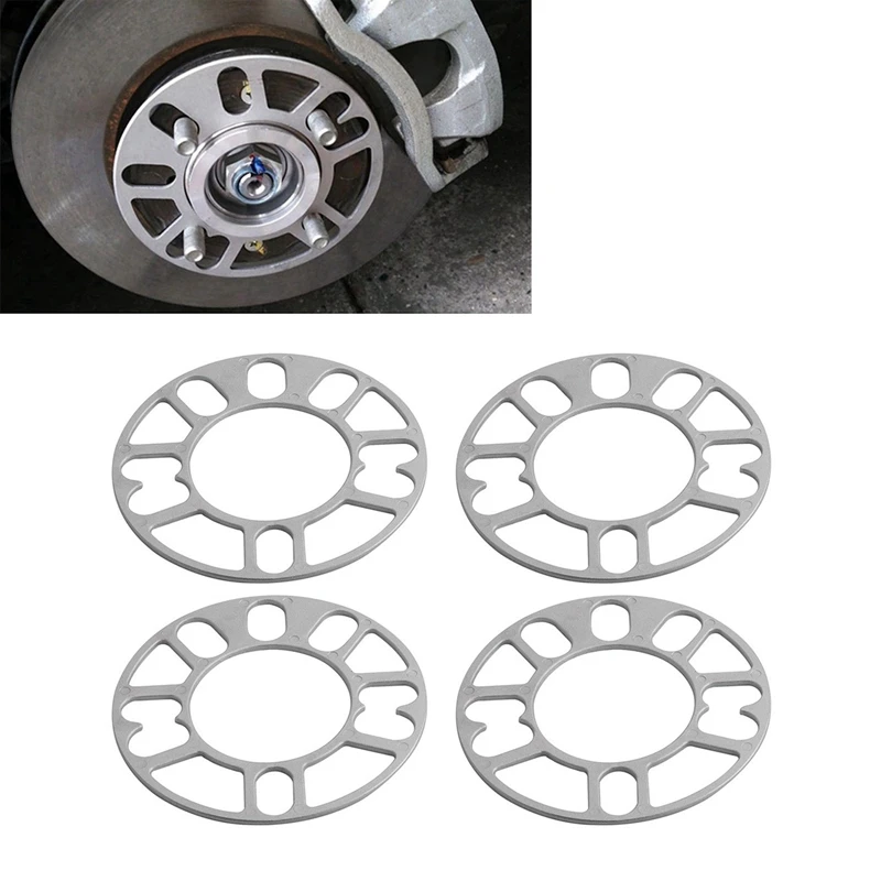 8Pcs Aluminum Wheel Spacers Shims Plate Auto Wheel Spacers 3Mm Stud For 4X100 4X114.3 5X100 5X108 5X114.3 5X120