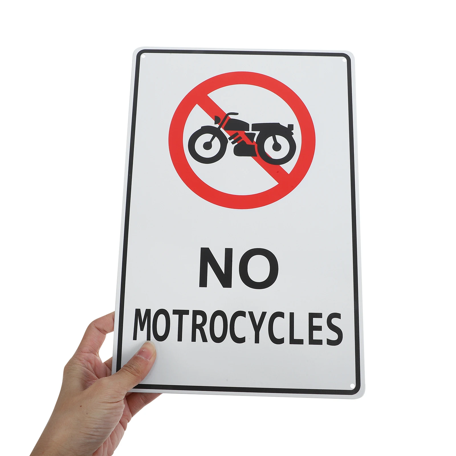 

Metal Safety Motorcycle Warning White Color Smooth Surface Traffic Safety Street Warning Road No Motorcycle Sign For Street Sign