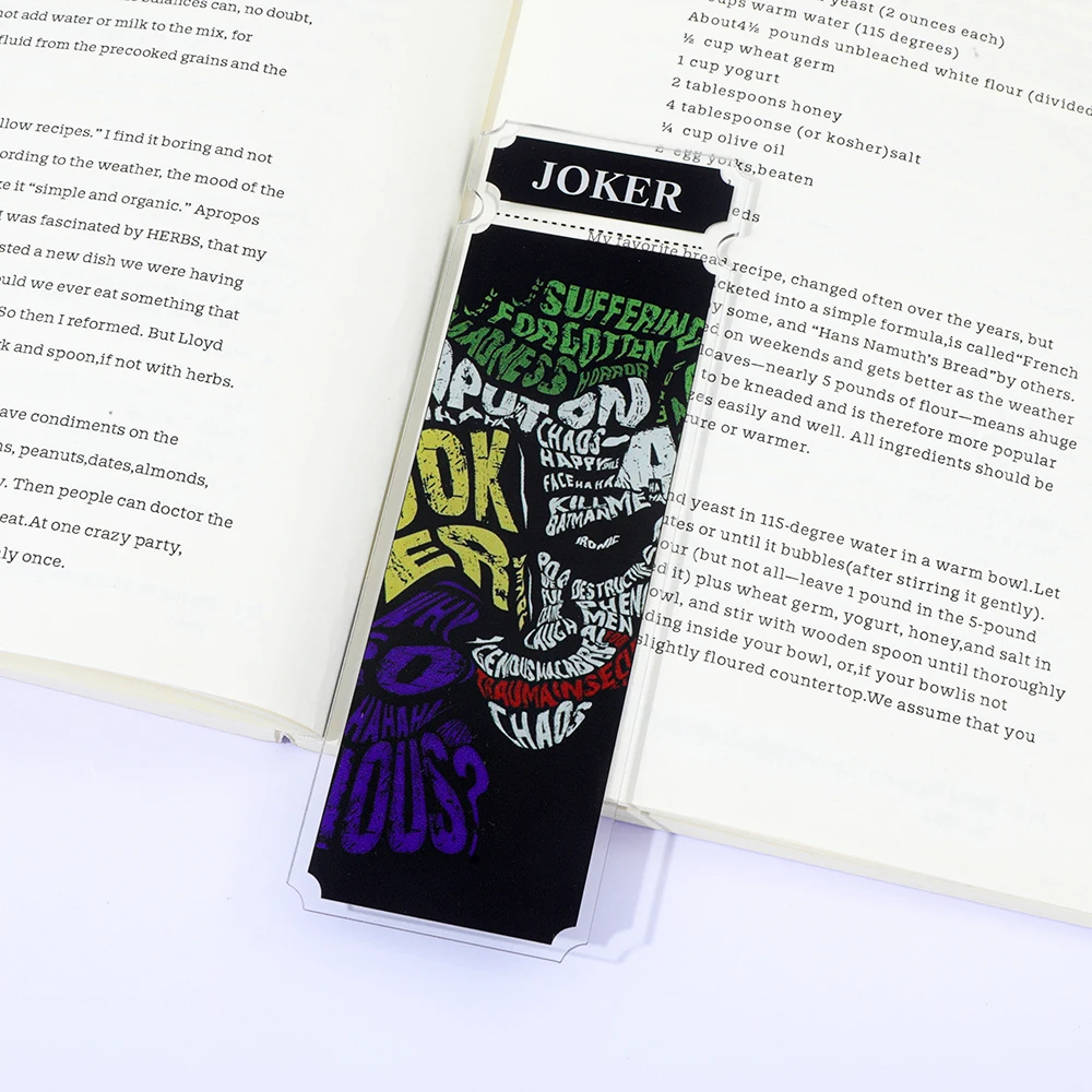 1 pz Joker acrilico Anime segnalibri studio di cancelleria per studenti regali di compleanno regali di Halloween per gli amanti del cinema