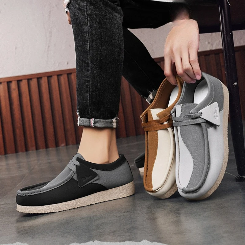 メンズ新作春秋ファッション万能フラットシューズカジュアル快適スポーツシューズ軽量レースアップボードシューズ
