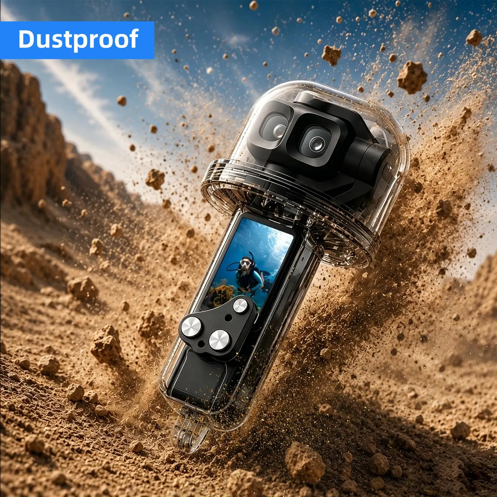 PULUZ 50m Underwater Waterproof Housing Diving Case For DJI Osmo Pocket 4P Dive Shell Camera Accessories view 3