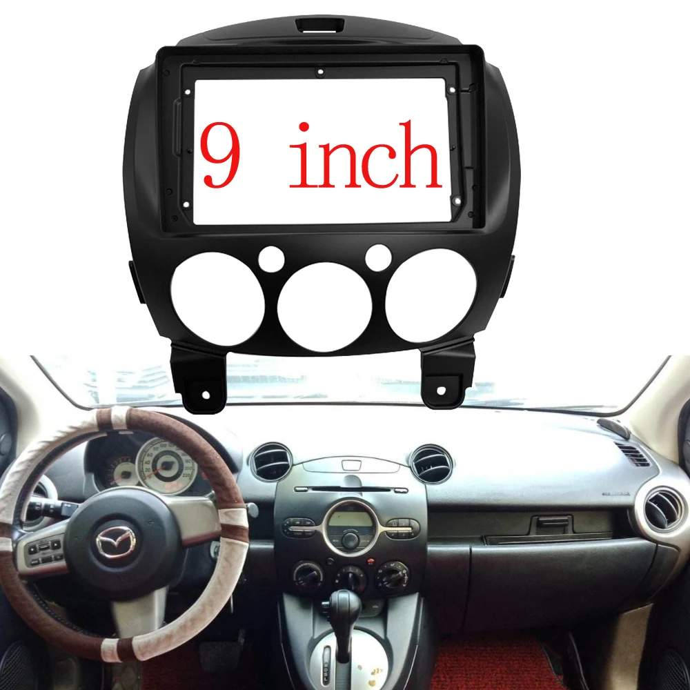 

2 Din 7/ 9 Inch Car Radio Installation DVD GPS Mp5 ABS PC Plastic Fascia Dashboard Plane Frame for MAZDA 2 2010+ Dash Kit