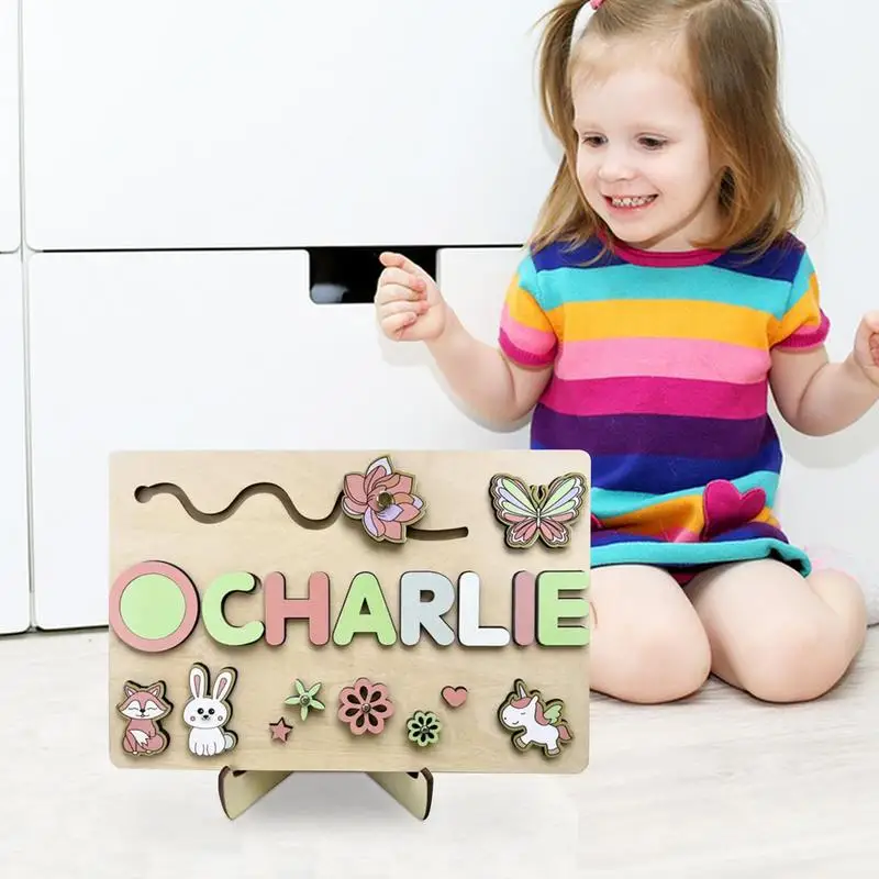 Puzzle de lettres de l'alphabet en bois, jouets d'apprentissage mignons, pour documents et lettres, héros