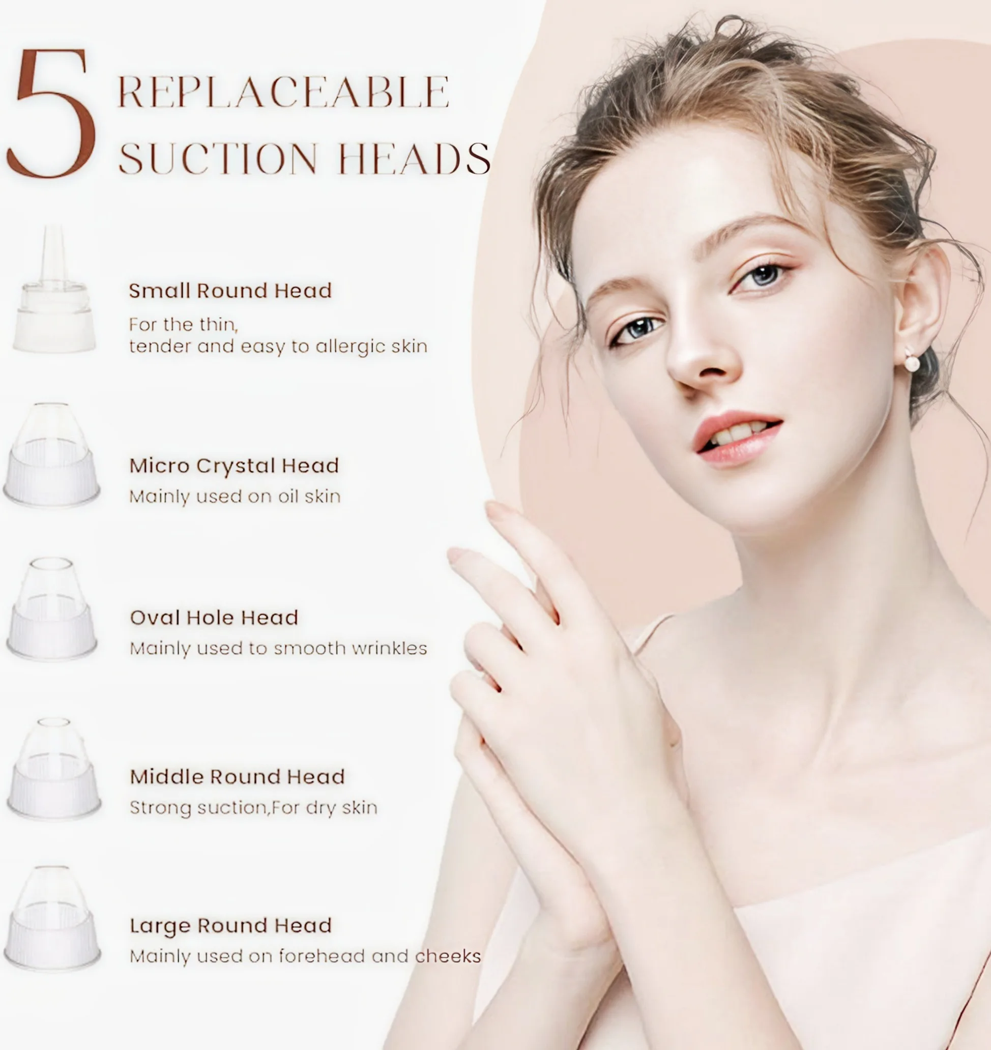 2025 mee-eter verwijderaar poriënvacuüm, gezichtsporiënreiniger - 5 zuigkracht, 5 sondes, USB oplaadbare mee-etervacuümset elektrisch A