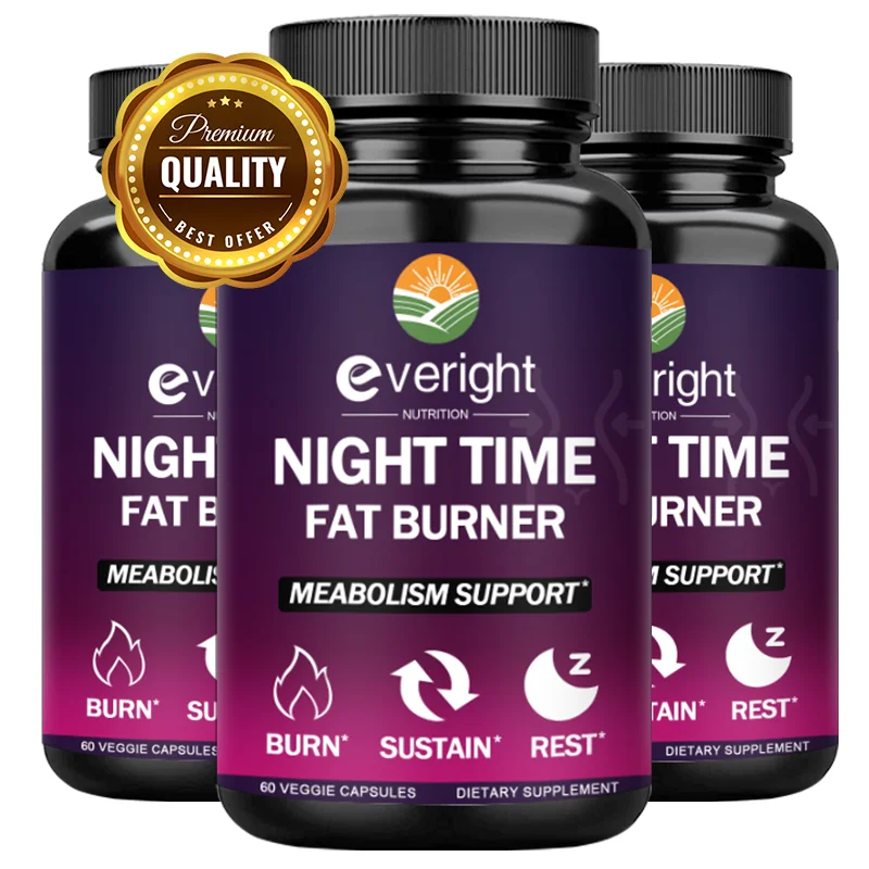 Night Time Fat Burner - Helps with metabolism, sleep quality, weight management and appetite control for Men and Women