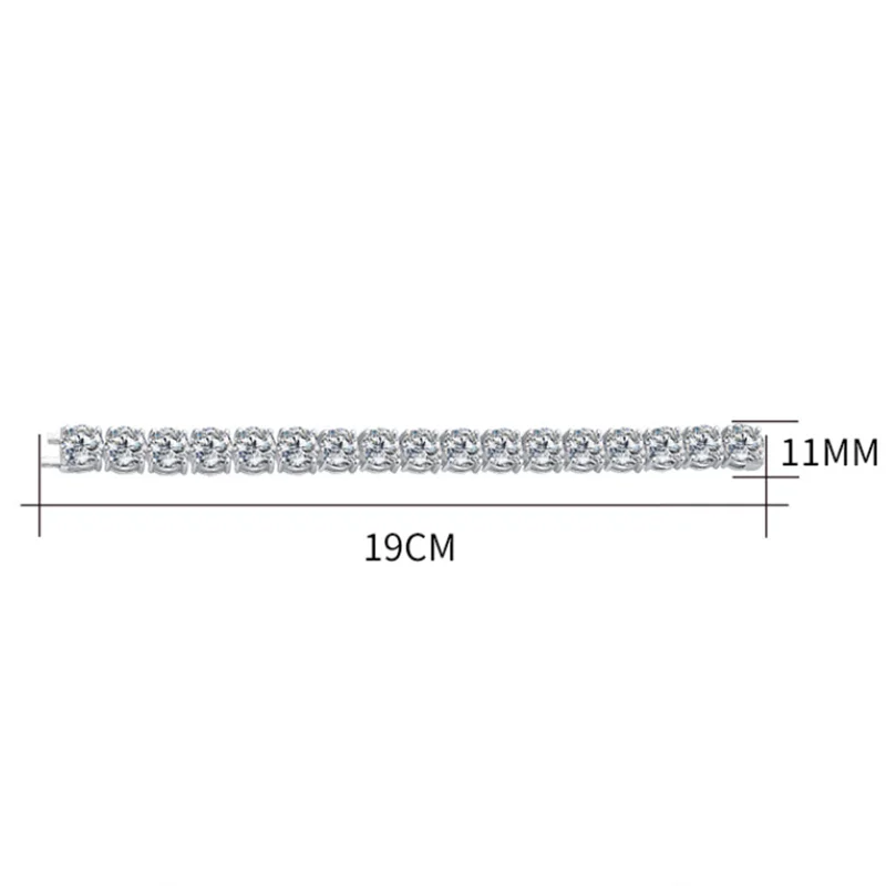 IsRainy Hip Hop Rock 100%925 Sterling Silver Round Cut VVS1 D Real GRA  Moissanite  Diamonds Tennis Chain Bracelets Fine Jewelry