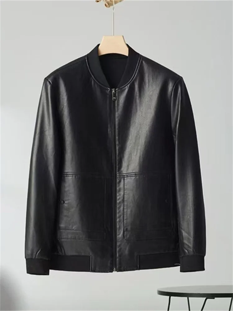 

Men's Busin Casual Jaet Autumn Pure Color Baseball Collar Zipper Front Coat J3H029 Faion Urban Loose Fit Long Sve