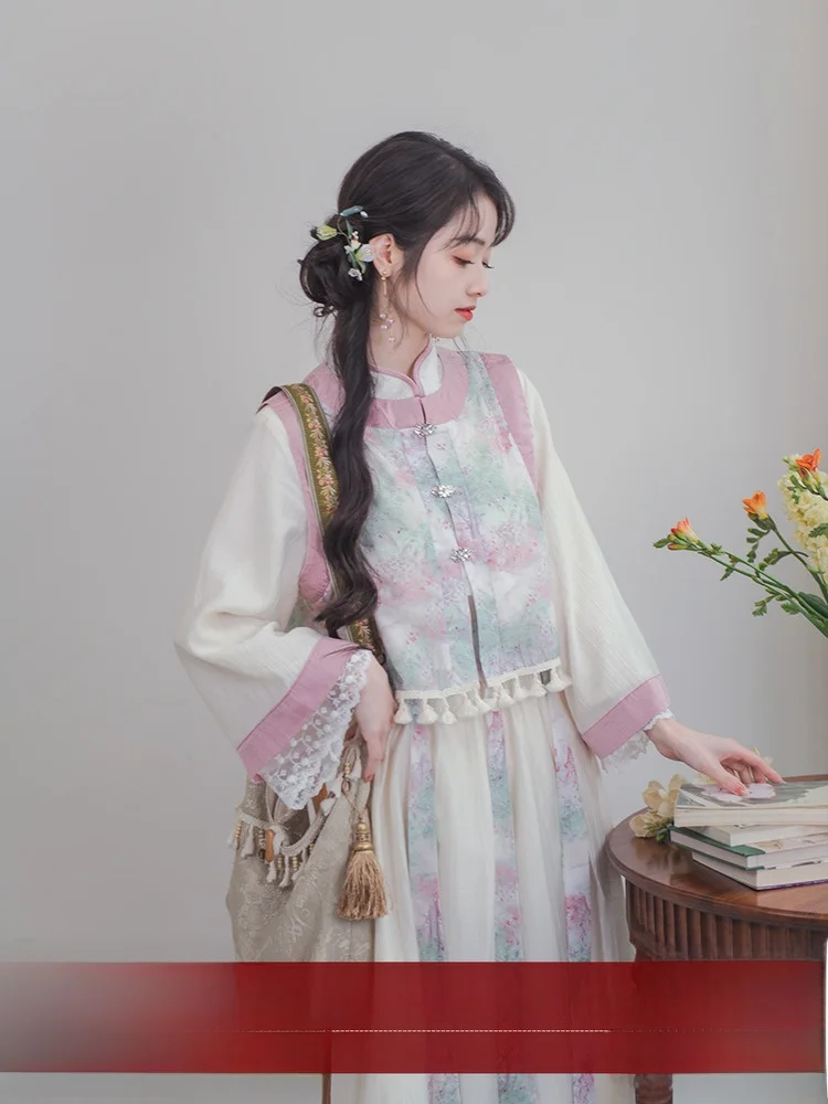 

Новый китайский жилет Sle, улучшенная девушка, South Wind Valley Field Girl, длинный прямой воротник в стиле ретро, повседневная одежда...