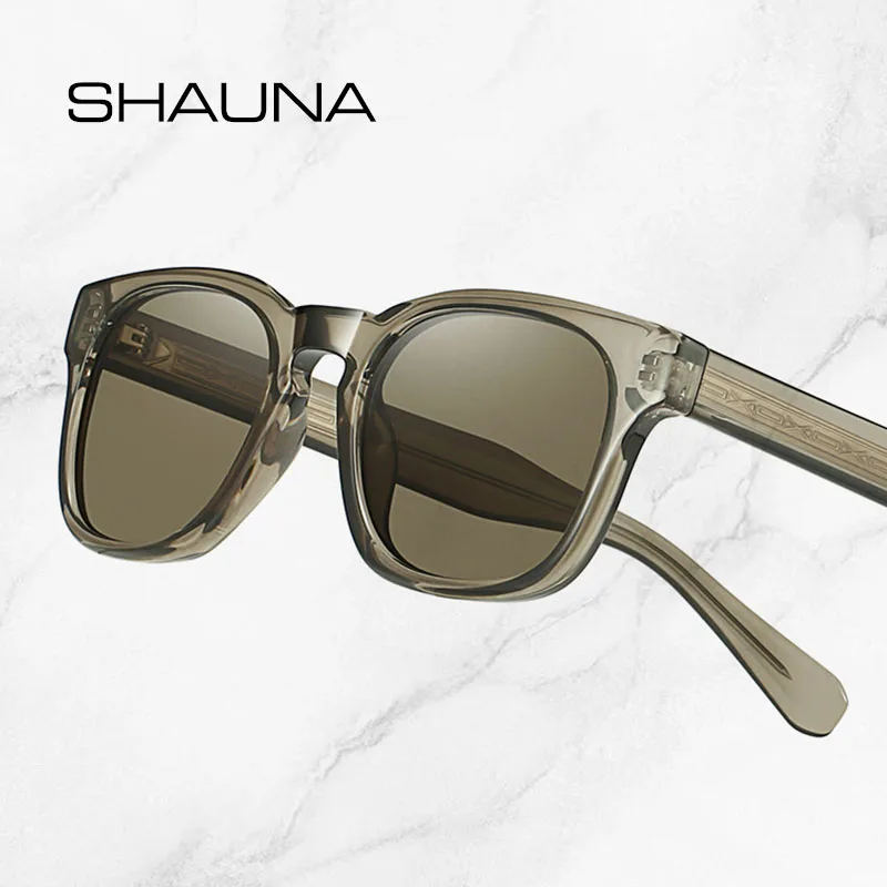 SHAUNA Ретро квадратные солнцезащитные очки UV400