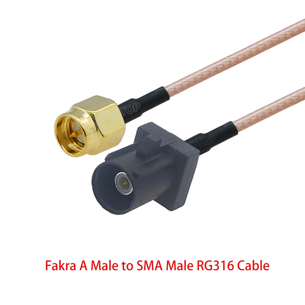 RG316 Cable Fakra A/B/C/D/E/F/G/H/I/K/Z Male to SMA Male Connector Car GPS Navigation Antenna Extension Cord RF Coax Pigtail