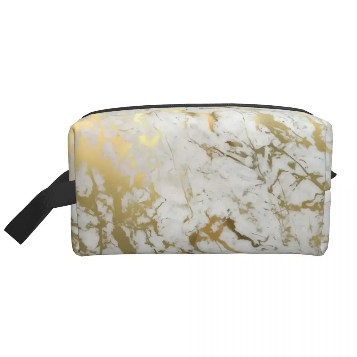 Gold Marble Texture Cosmetic Bag Large Capacity Modern Geometric Graphic Pattern Makeup Case Beauty Storage Toiletry Bags