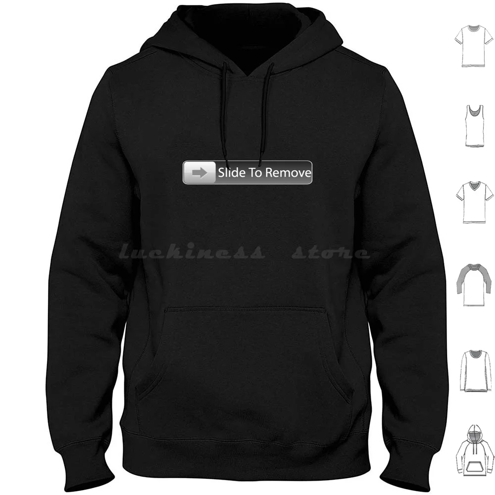 Slide To Remove Hoodie cotton Long Sleeve Slide Remove Unlock