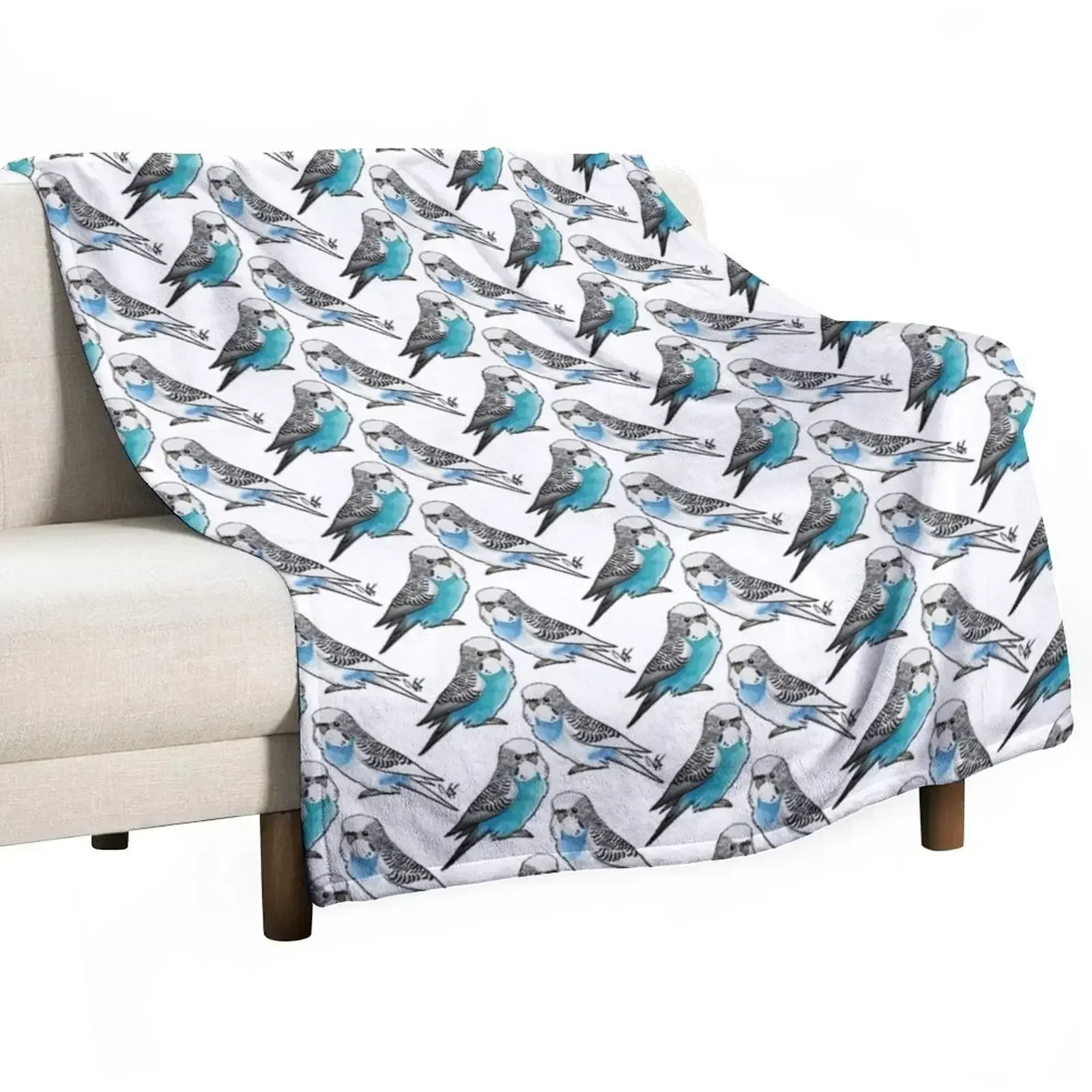 

Two Budgies Throw Blanket Soft Plaid Polar Blankets