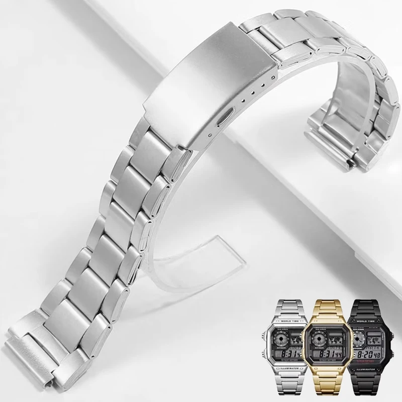 

Для Casio W-212HD W-218H W-218HD-1A SGW-300H/400 серия аксессуары для ремешков 18 мм ремешок для часов складная пряжка браслет ремешки для часов