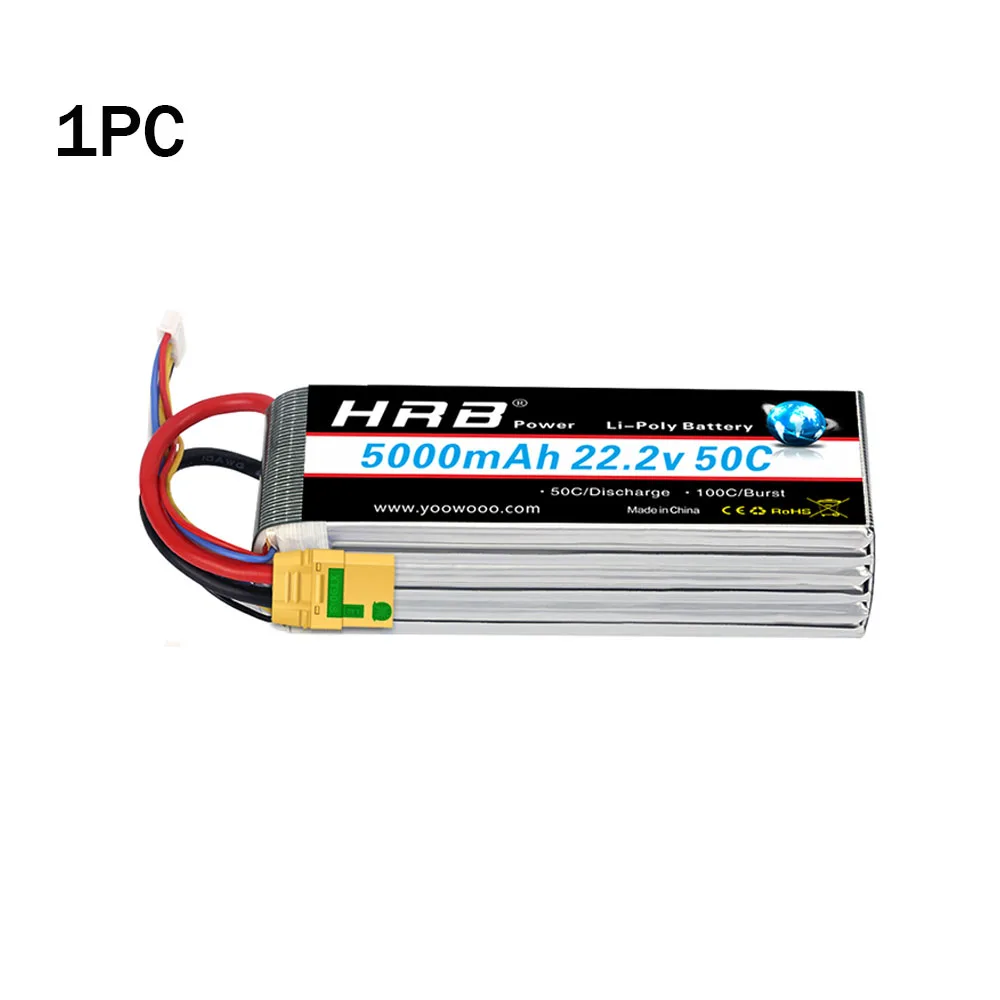 1/2PCS HRB 22.2V 5000mah Lipo Batterij 6S Lipo Drone Batterij 50C XT90 EC5 Connector voor RC Quadcopter Helikopter RC Auto Monster