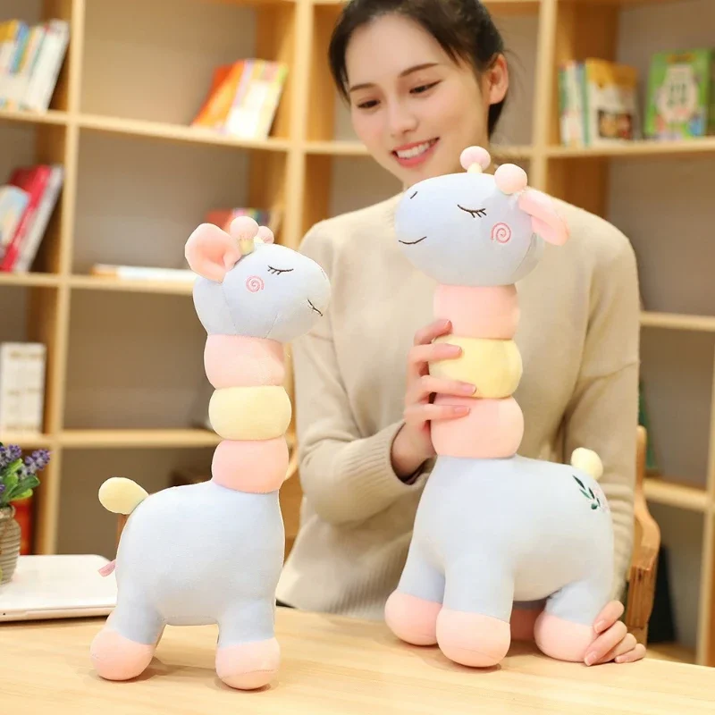 Soft Plush Giraffe Stuffed Animal, Gradient Color Cute Doll for Kids Girls Bedtime Companion Birthday Present