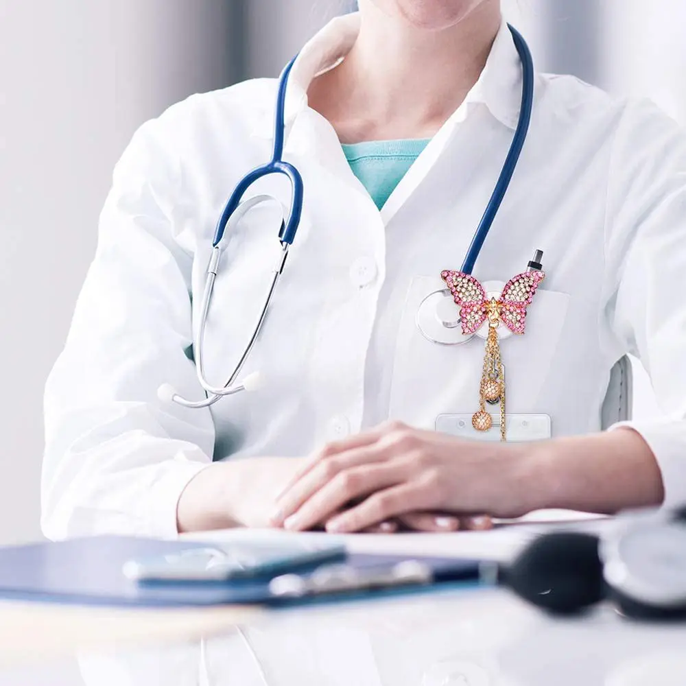 

Name Card Elephant Crystal Work Card Clips Nurse Badge Clip Hospital Badge Holder Retractable Badge Reel ID Card Clips