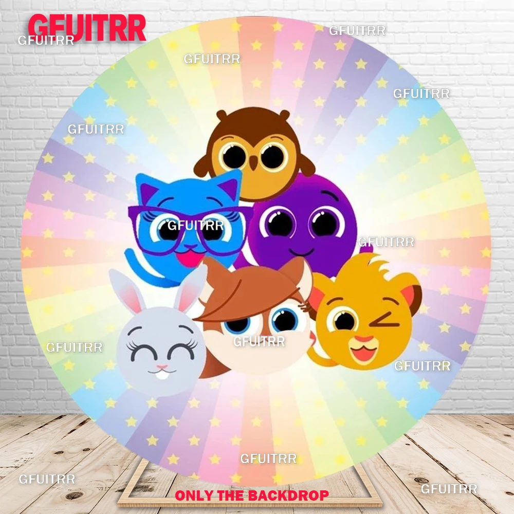 Bolofofos صورة خلفية دائرة التصوير خلفية الاطفال حفلة عيد ميلاد ديكور الكرتون جولة غطاء الديكور استحمام الطفل