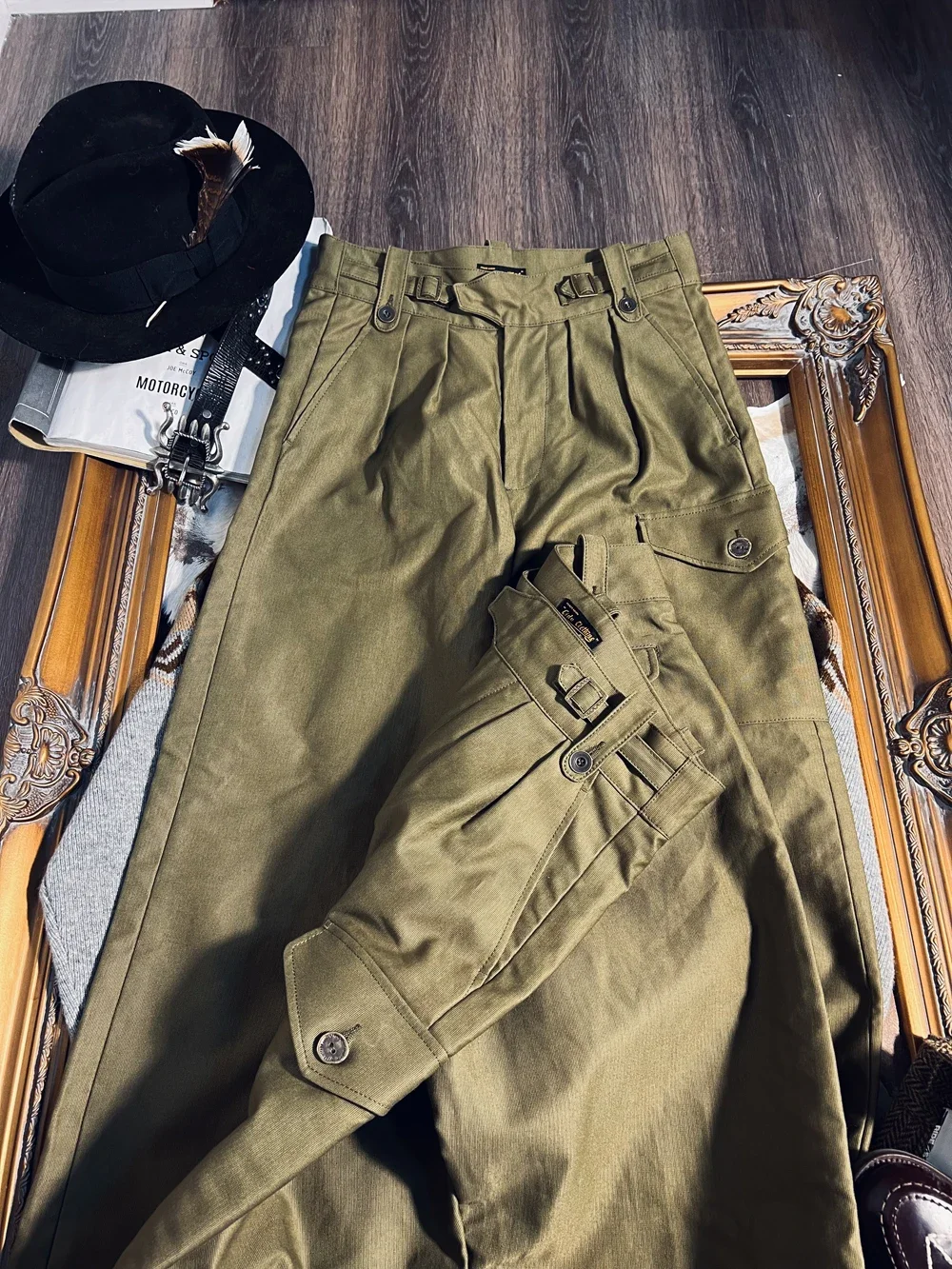 

Tailor Brando 50s British Army Combat Trousers TALON Solid Brass Zipper Men's Trousers