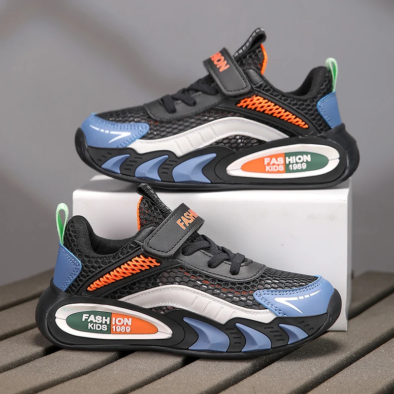 

Summer Soft Childrens Sports Shoes Breathable Mesh Lightweight Outdoor Running Shoes Low Cut Shock-absorbing Simple Casual Shoes